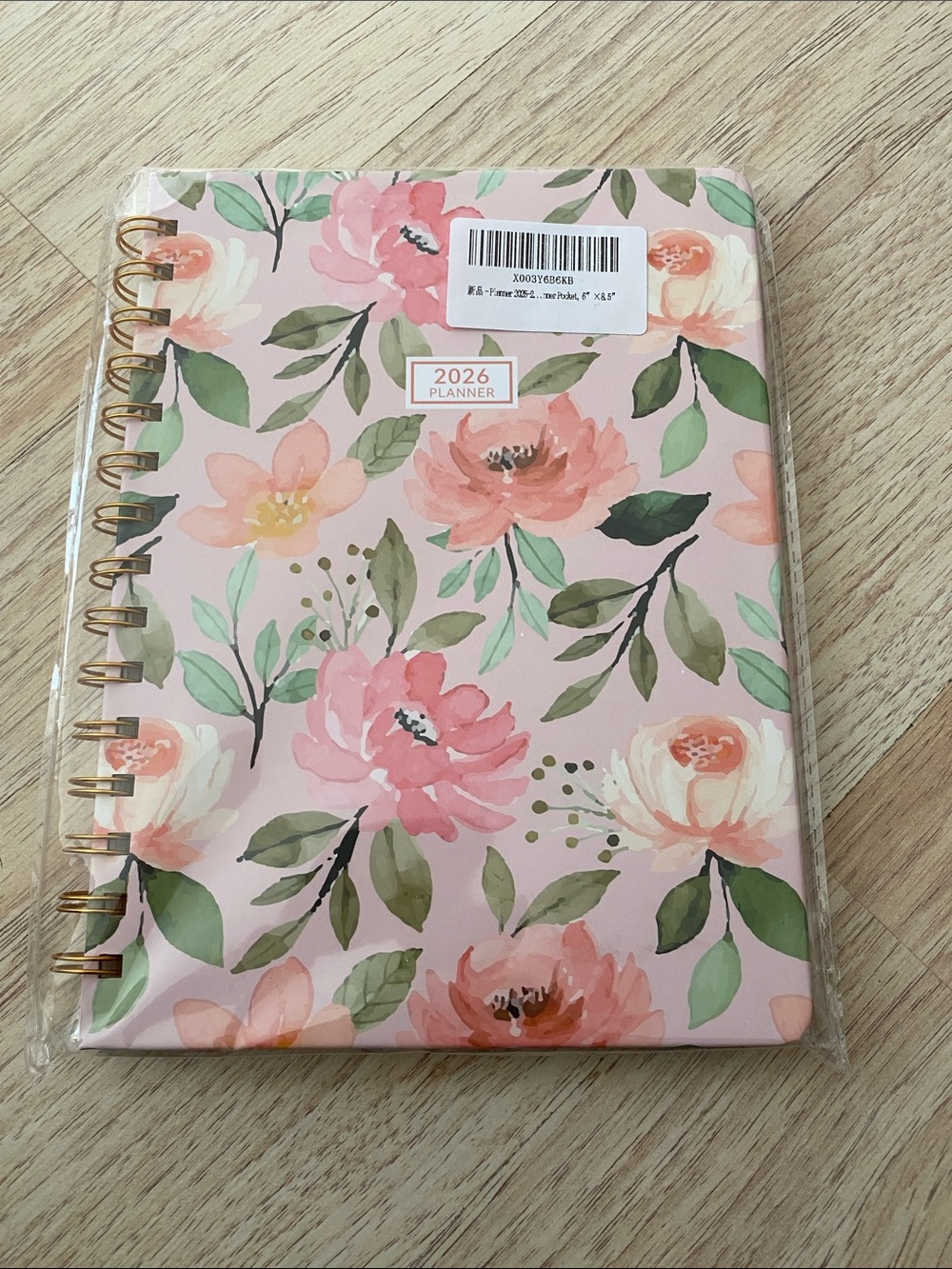 Floral 2026 Planner Notebook - Pink Spiral Journal